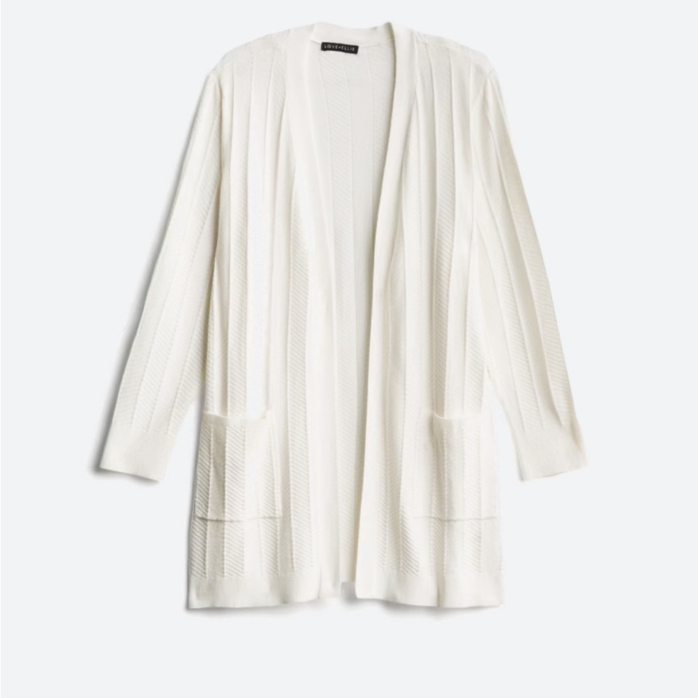 Love Ellie Olivia Herringbone Knit Cardigan 1X
